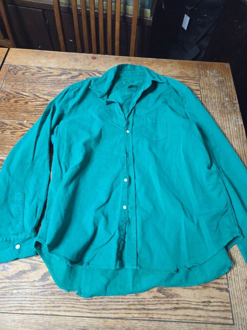 Frank&Eileen Eileen distressed denim In bright green Sz XL